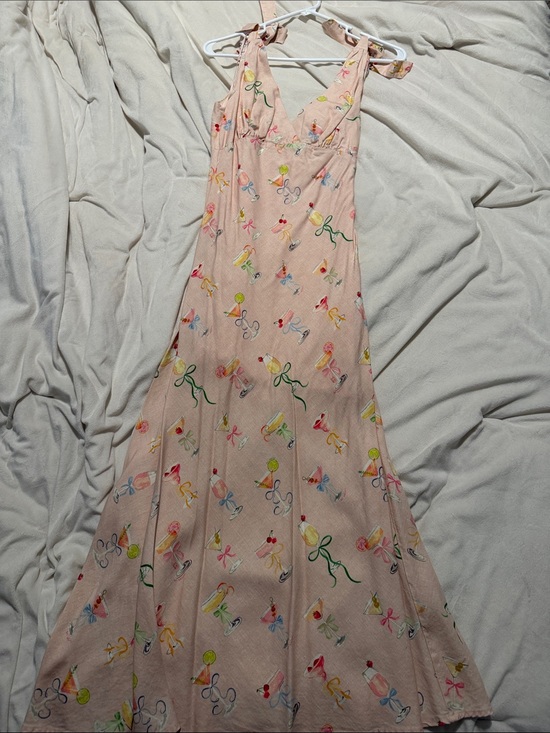 En Saison Dresses & Skirts - En Saison Pink Printed Tie-Shoulder Maxi Dress